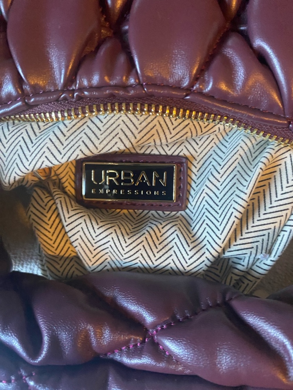Urban Expressions Quilted Mini Hobo in Plum - Picture 5 of 9